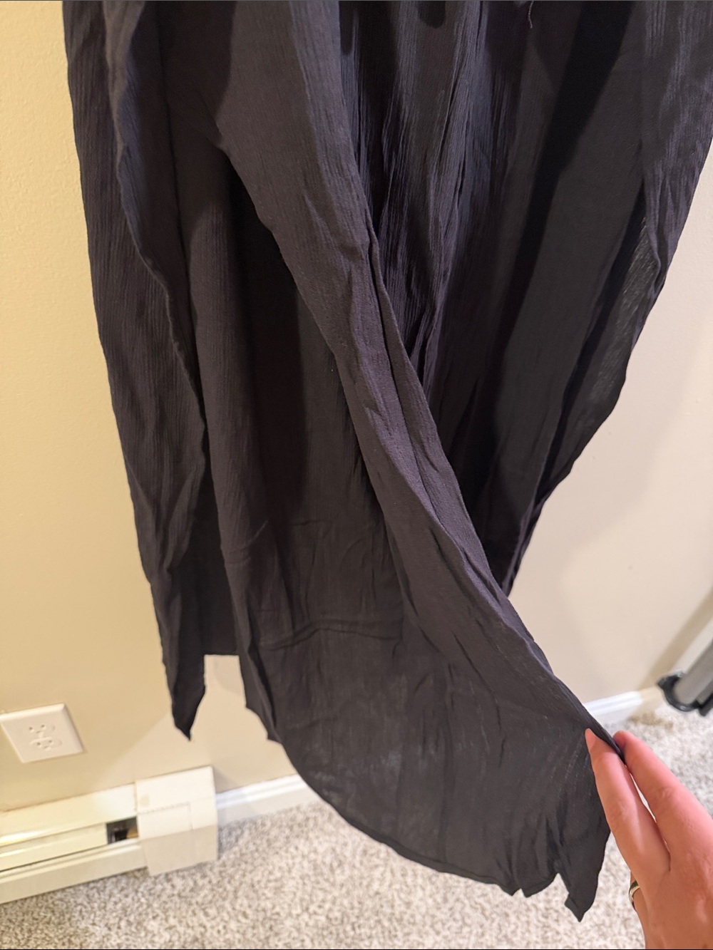 Kona Sol Black Wide-Leg Tie-Front Pants - Picture 3 of 6
